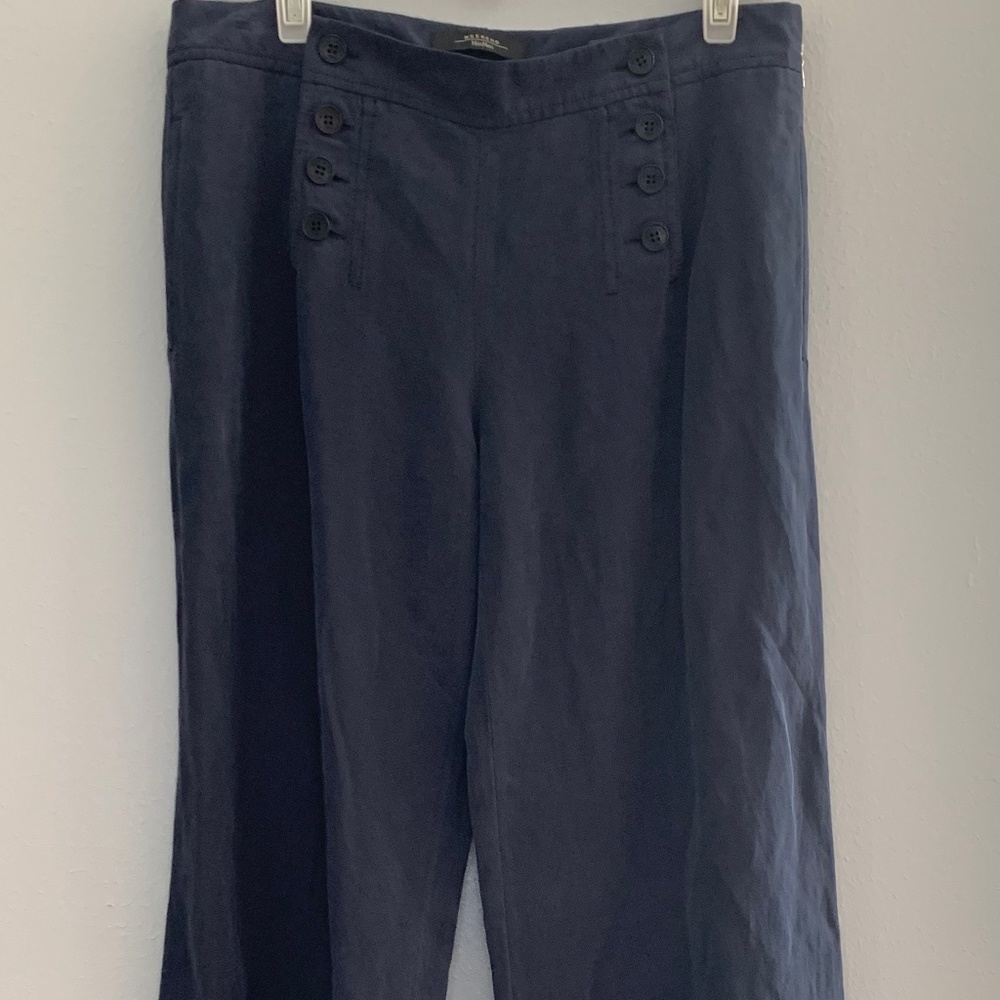 Max Mara Navy Blue Sailor Trousers
